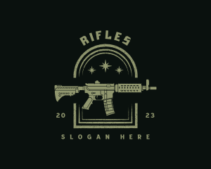 Military Rifle Gun logo design