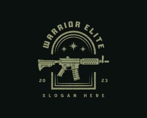 Military Rifle Gun logo design