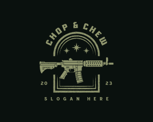 Shooting Gallery - Military Rifle Gun logo design
