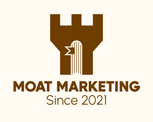 Moat - Turret Library Book logo design