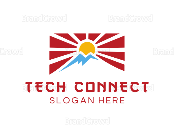 Rising Sun Mountain Flag Logo