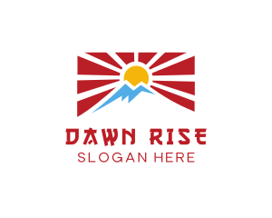 Rising Sun Mountain Flag logo design