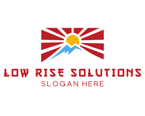 Rising Sun Mountain Flag logo design
