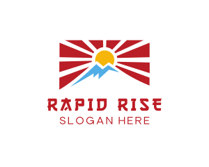 Rising Sun Mountain Flag logo design