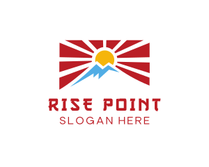 Rising Sun Mountain Flag logo design