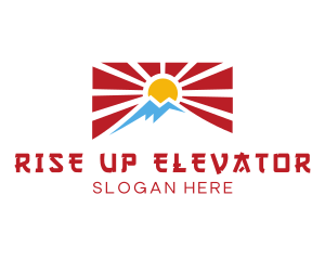 Rising Sun Mountain Flag logo design