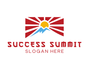 Rising Sun Mountain Flag logo design