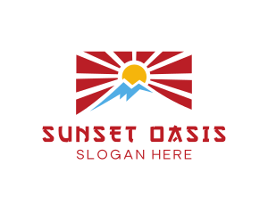 Rising Sun Mountain Flag logo design