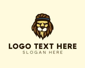 Wild Animal - Fitness Lion Head logo design