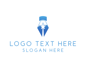 Fountain Pen - Fountain Pen Nib Star logo design