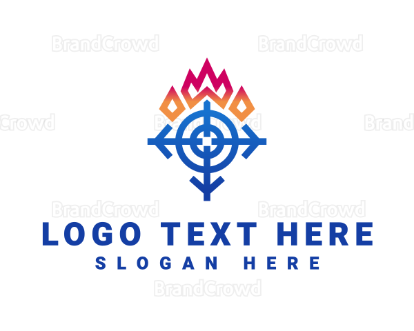 Snowflake Flame Arrow Logo