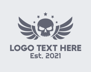 Skeleton - Pirate Wing Skull logo design