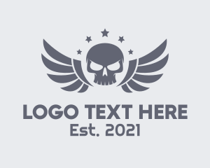 Forbidden - Pirate Wing Skull logo design