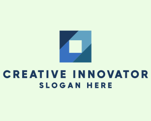 Blue Business Square logo design