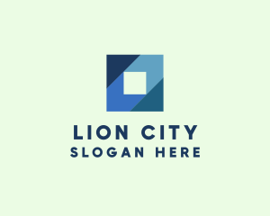 Blue Business Square logo design