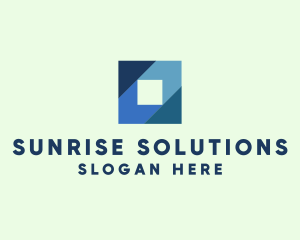 Blue Business Square logo design