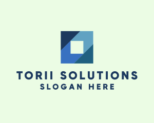 Blue Business Square logo design