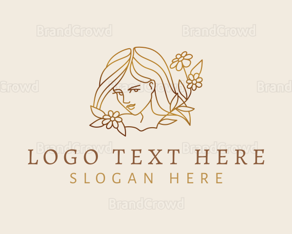 Gold Female Flowers Logo
