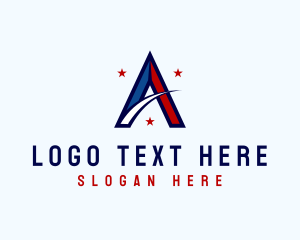 American - National Flag Letter A logo design