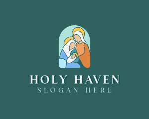 Christmas Holy Family logo design