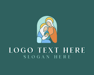 Festive - Christmas Holy Family logo design