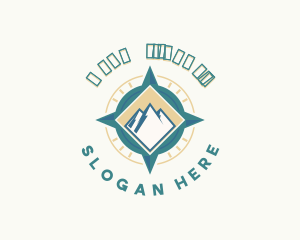 Campsite - Mountain Peak Compass logo design