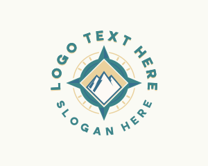 Exploration - Mountain Peak Compass logo design