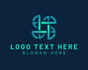 Network - Business Tech Letter S logo design