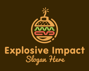 Hamburger Sandwich Bomb  logo design