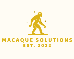 Macaque - Walking Wild Monkey logo design