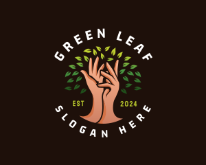 Hand Leaf Gardening logo design