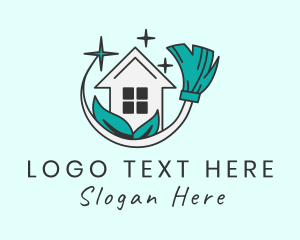 Sweeping - Eco Broom House logo design