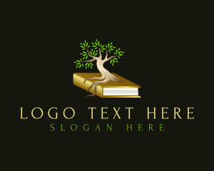 Wisdom - Book Wood Tree logo design