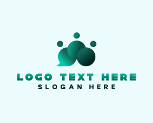Speech Bubble - Team People Coworking logo design