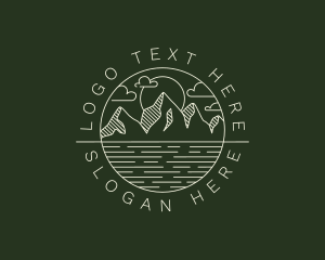 Badge - Hipster Mountain Peak logo design