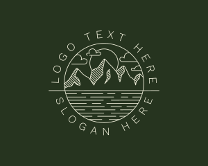 Hipster Mountain Peak Logo