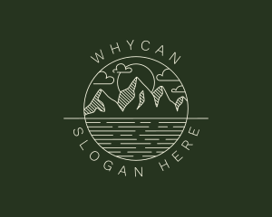 Hipster Mountain Peak Logo