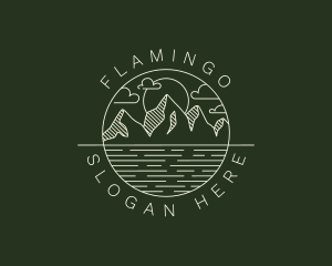 Campground - Hipster Mountain Peak logo design
