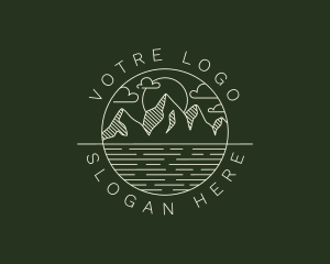 Mountaineer - Hipster Mountain Peak logo design