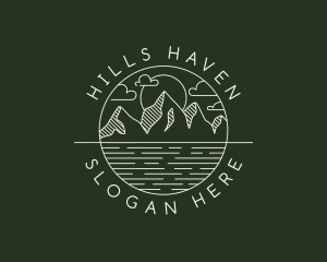 Hipster Mountain Peak logo design