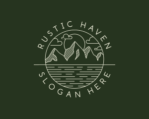 Hipster Mountain Peak logo design