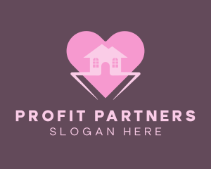 Pink Heart House logo design