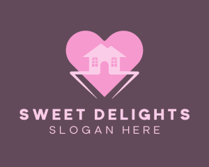 Pink Heart House logo design