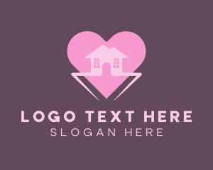 Heart - Pink Heart House logo design