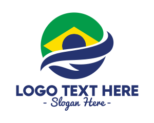 Nationality - Planet Brazil Swoosh logo design