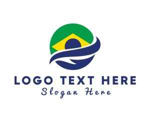 Tourism - Planet Brazil Swoosh logo design