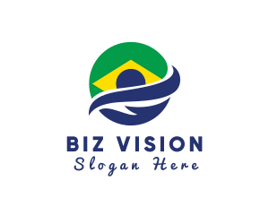 Planet Brazil Swoosh logo design