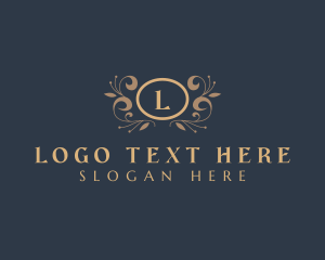 Leaf - Flourish Ornament Frame logo design