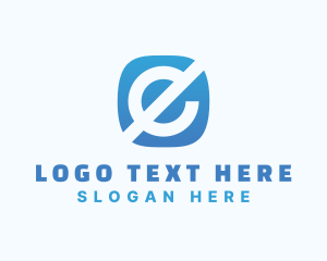 Program - Blue Tech Mobile App Letter E logo design