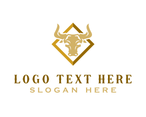Cow - Bison Horn Ranch logo design